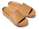 Pelican leather platform sandal in honey - angle shot