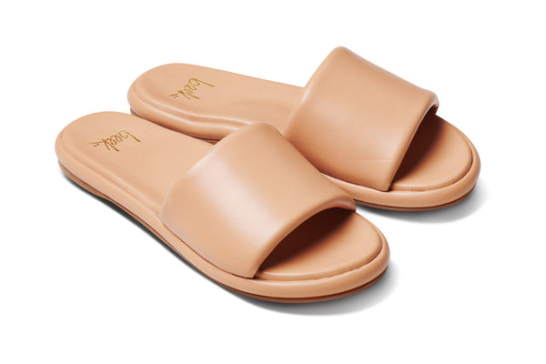 PUFFBIRD Beach Leather Platform Slides beek