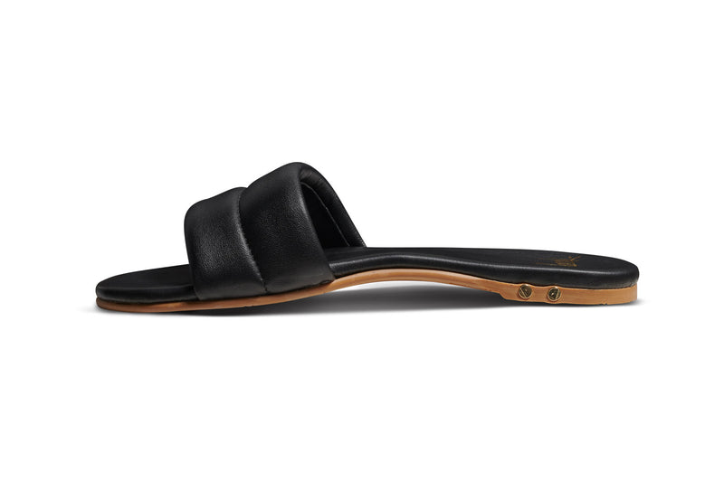 SUGARBIRD Black Leather Slide Sandal | beek